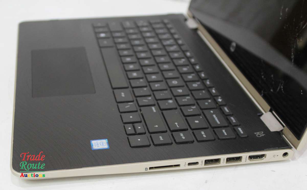 HP Pavilion x360 Convertible 14-ba0xx Laptop - Core i3 7100 2.4GHz 4GB RAM 128GB SSD -Cracked Screen