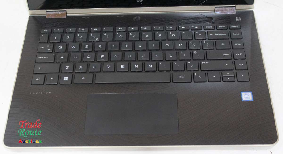 HP Pavilion x360 Convertible 14-ba0xx Laptop - Core i3 7100 2.4GHz 4GB RAM 128GB SSD -Cracked Screen