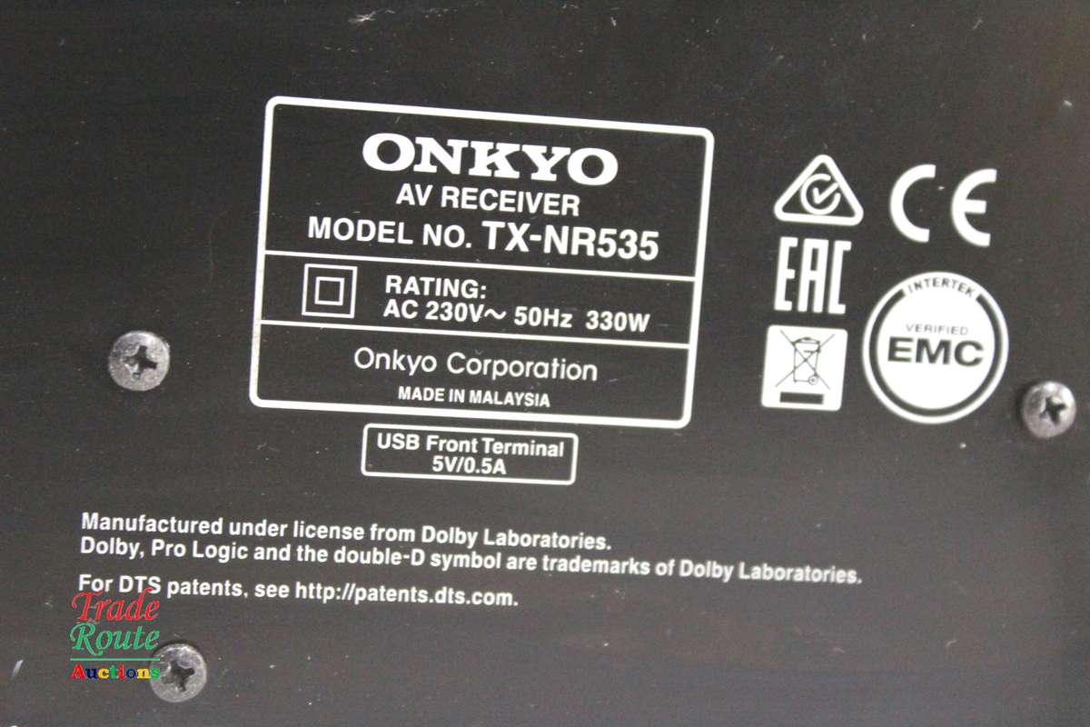 ONKYO TX-NR535 5.2- Channel Home Theater A/V Receiver - [ NO POWER ] [FOR SPARES OR REPAIR]