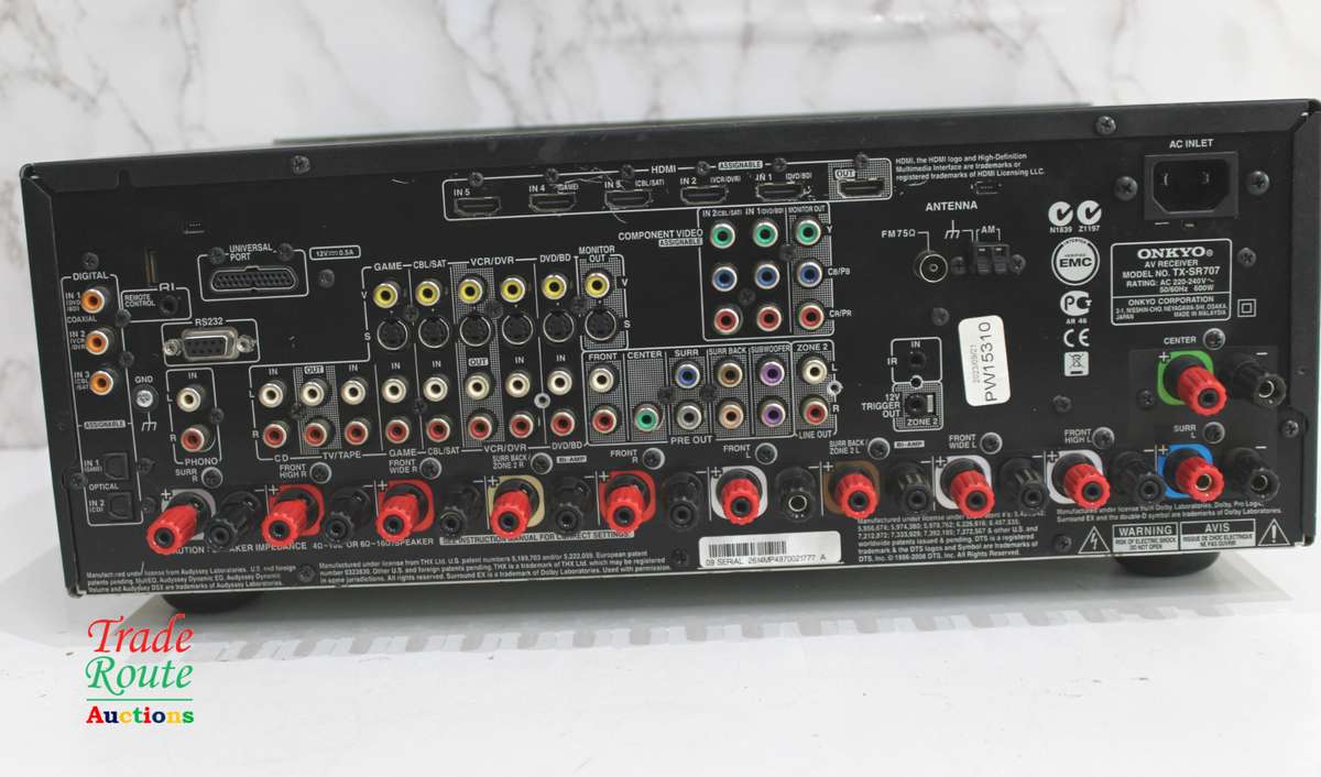 Onkyo TX-SR707 7.2-Channel Home Theater Receiver - [ POWERS ON ] [ NO SOUND]