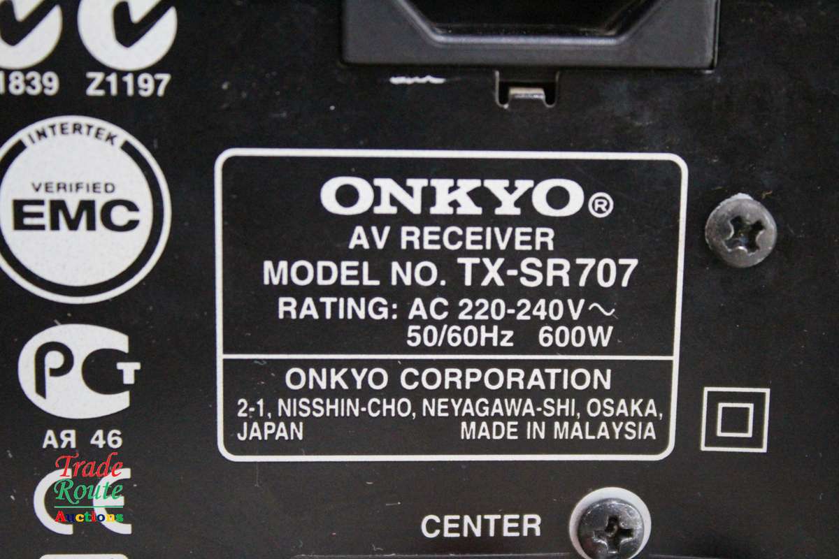 Onkyo TX-SR707 7.2-Channel Home Theater Receiver - [ POWERS ON ] [ NO SOUND]