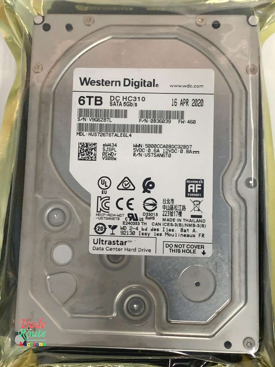 WD 6TB HDD - 6000GB Hard Disk Drive [ For Desktop DVR NVR etc ] Western Digital Ultrastar DC HC310