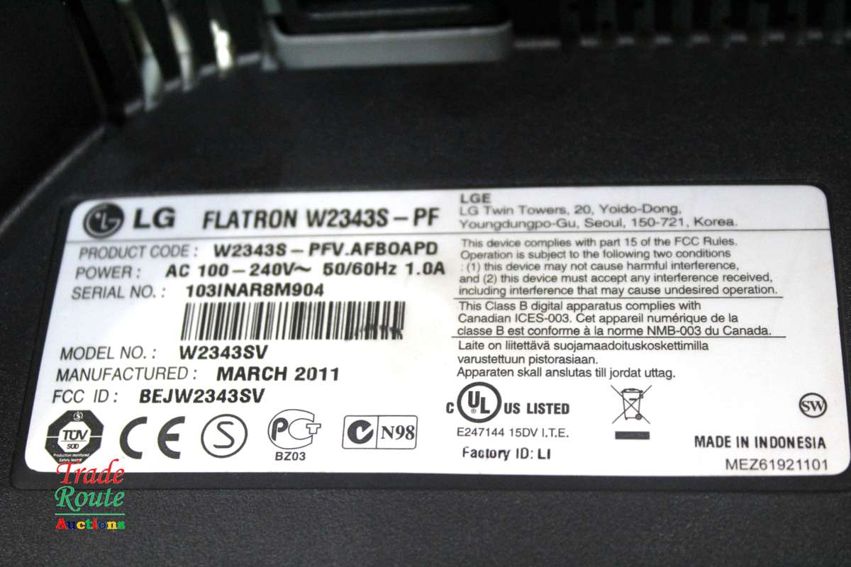 LG Flatron W2343S-PF 23-inch LCD Monitor 1920x1080