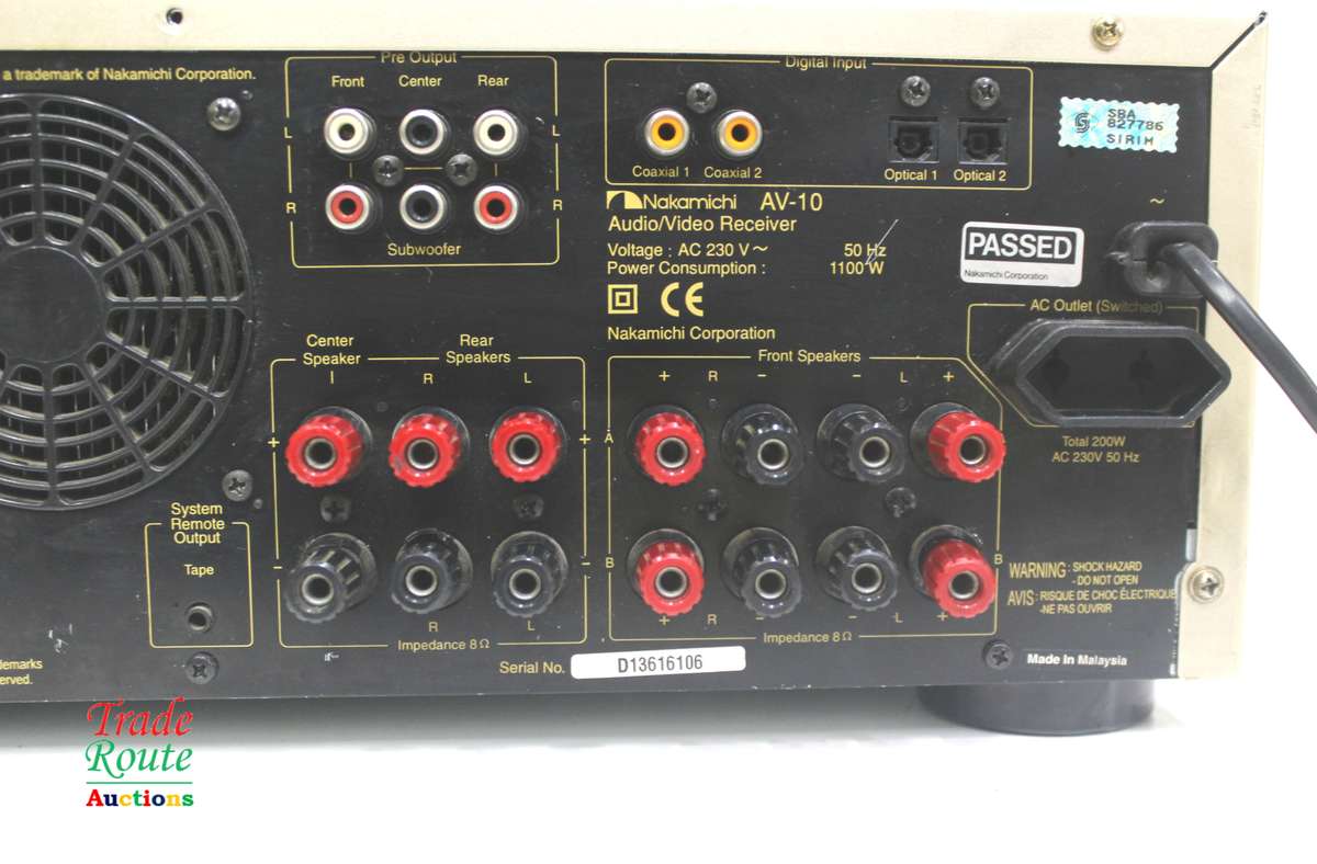 Nakamichi AV-10 AV Receiver - Powers on / No Sound Salvage Stock Faulty