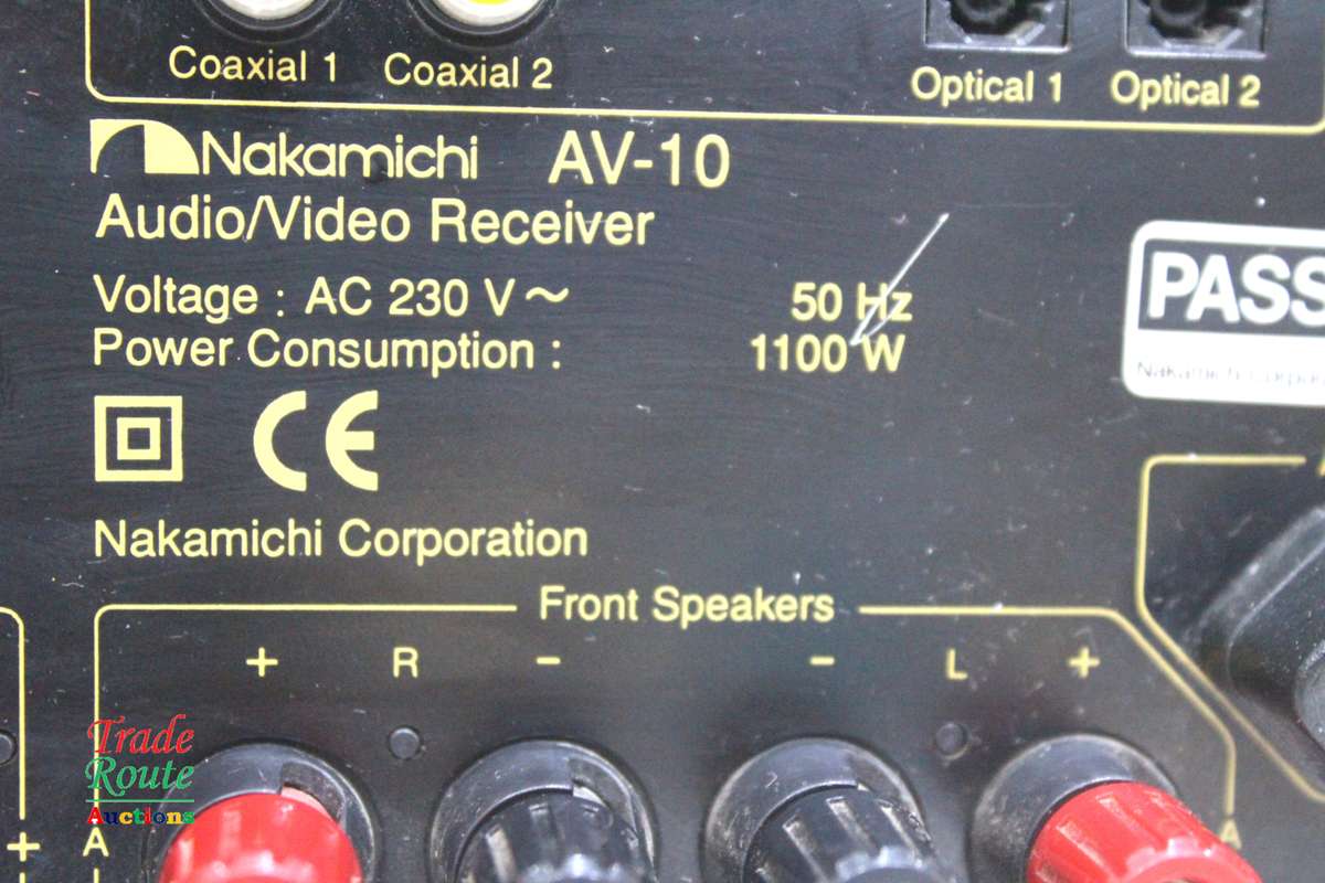 Nakamichi AV-10 AV Receiver - Powers on / No Sound Salvage Stock Faulty