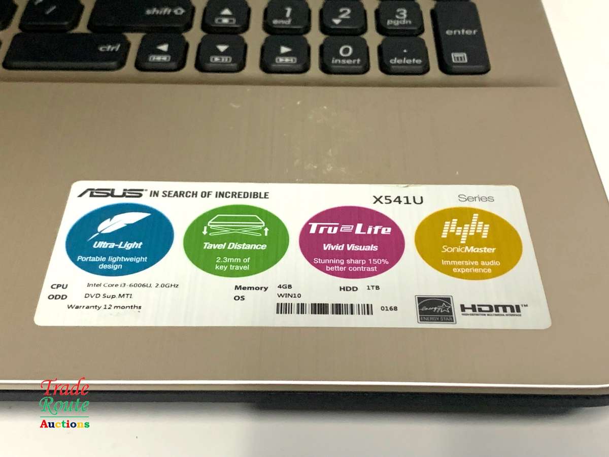ASUS X541UAK 15.6inch FULL HD LAPTOP | CORE i3 6006U 2.0GHZ | 4GB RAM | 1TB HDD - FAULTY BATTERY