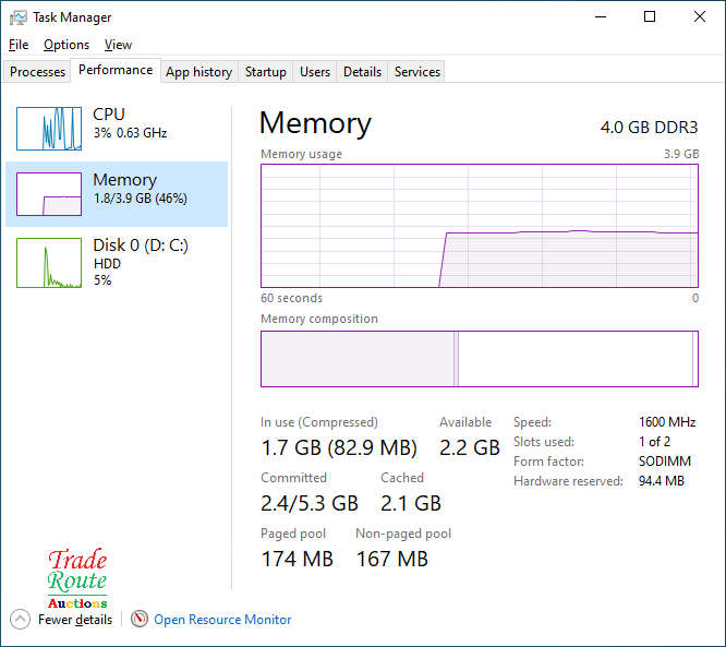 HP 15-bs0xxx Laptop 15.6 Inch | Intel Celeron N3060 1.6GHz | 4GB RAM | 500GB HDD - FAULTY BATTERY
