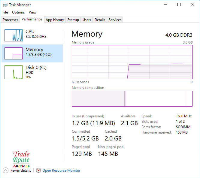 HP 250 G4 Laptop 15.6 Inch | Intel Celeron N3050 1.6GHz 4GB RAM 500GB HDD - Faulty Battery