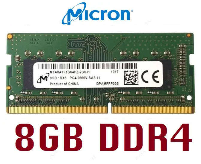 MICRON 8GB DDR4 RAM 2666MHz Memory Module for Laptops