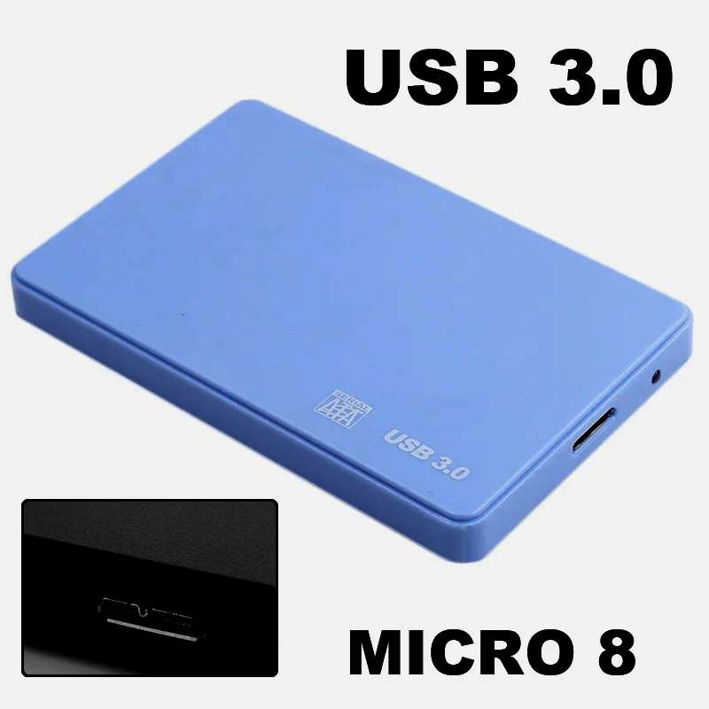 USB 3.0 SATA External Hard Drive Case 2.5 Inch Enclosure Caddy for HDD SSD [BLUE]