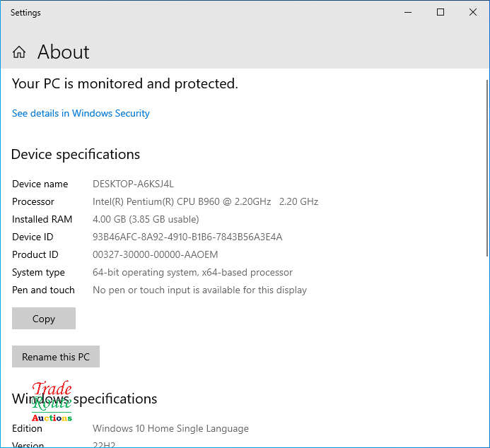 Lenovo G580 Laptop 20157 - 4GB RAM - 1TB HDD - Faulty Keyboard - Salvage Stock