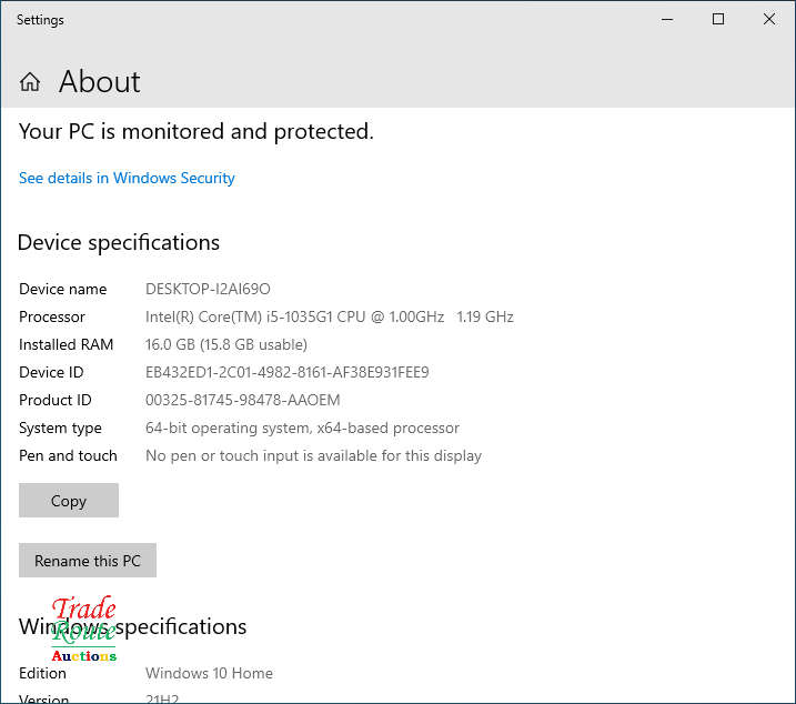 Dell INSPIRON 15 3593 15.6inch LAPTOP | Intel Core i5 1035G1 10th Gen | 16GB RAM | 1TB HDD