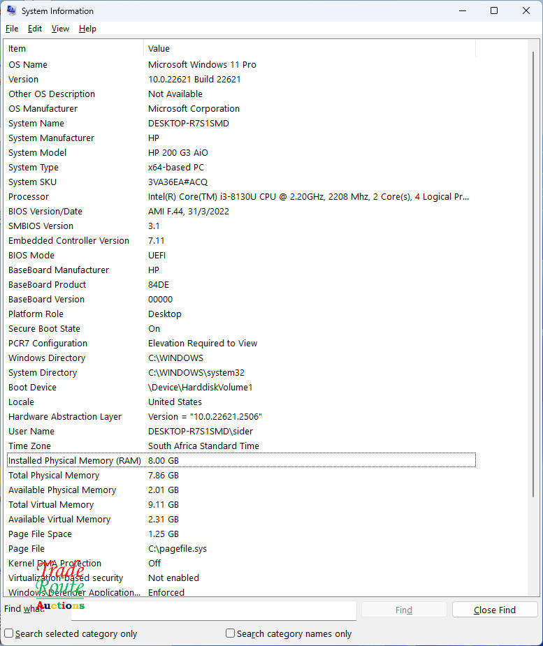 HP 200 G3 All-in-One PC - 8GB RAM - 1TB HDD
