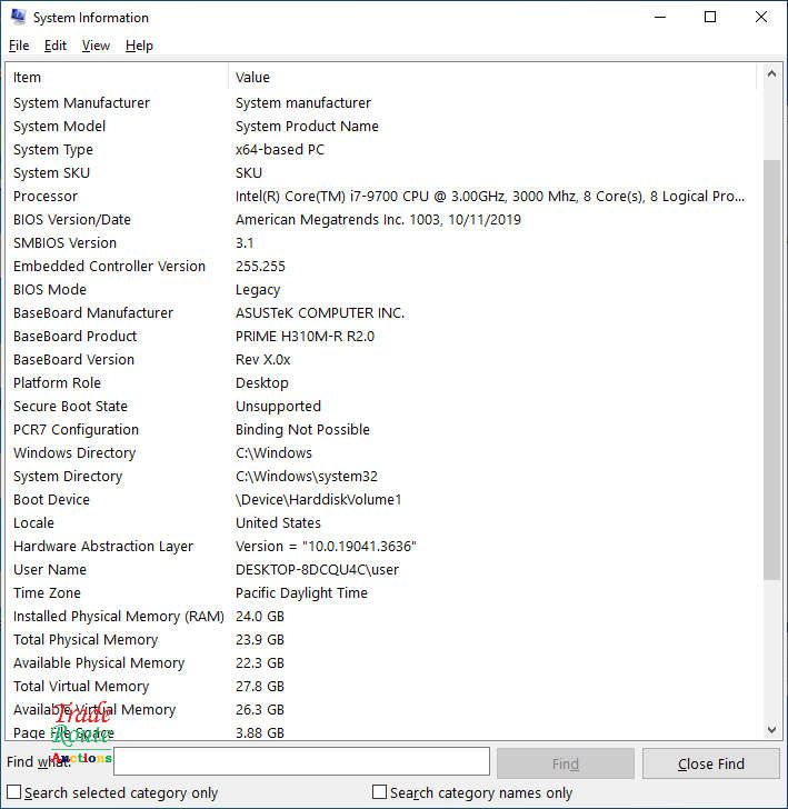 Cougar Gaming PC Core i7 9th Gen 3.0GHz 24GB RAM 128GB SSD