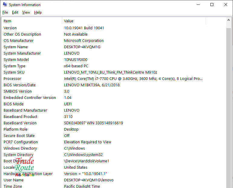 Lenovo M910z AIO All-in-One PC (ThinkCentre) - Type 10NU  - Core i7 24 inch Screen