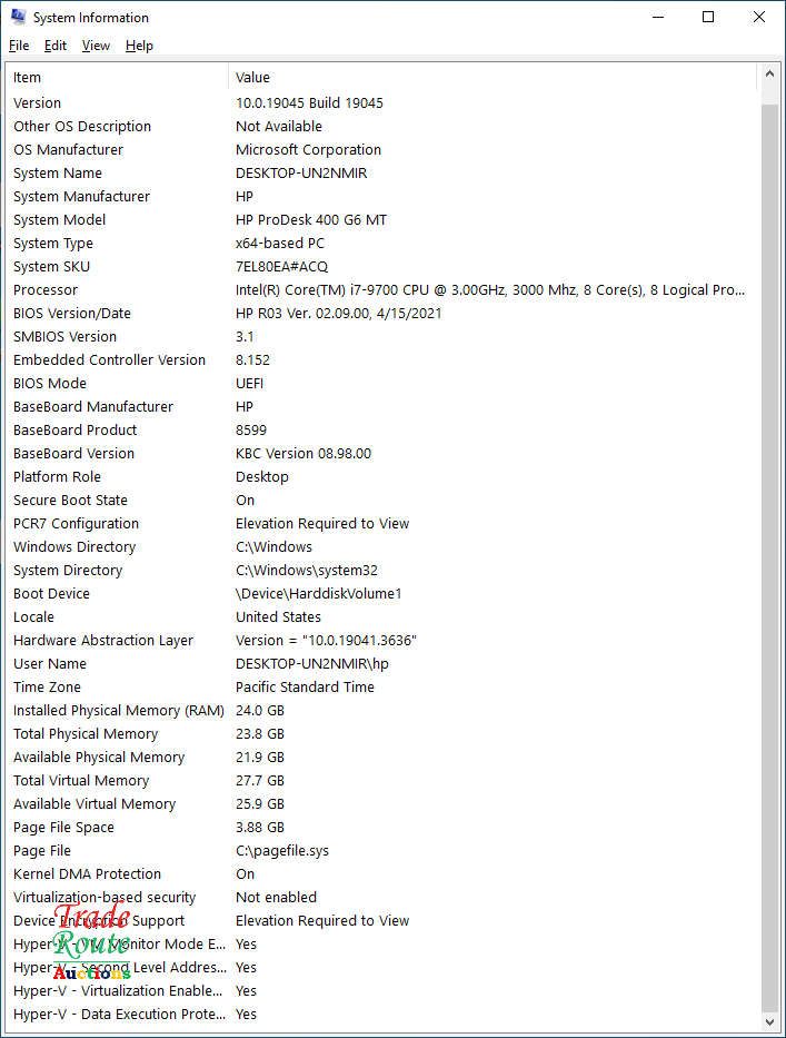 HP Prodesk 400 G6 MT Desktop Computer | Core i7 9700 9th Gen 3.0Ghz | 24GB RAM | 1TB HDD