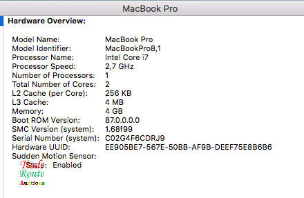 Apple MacBook Pro 13.3-inch  | Core i7 2.7GHz | 4GB RAM | 500GB HDD