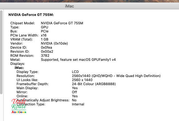 iMAC | 27 INCH | Core i5 3.4GHz | 8GB RAM | 1TB HDD ULTRASLIM  Nvidia GTX 2GB Graphics - Tiny Crack