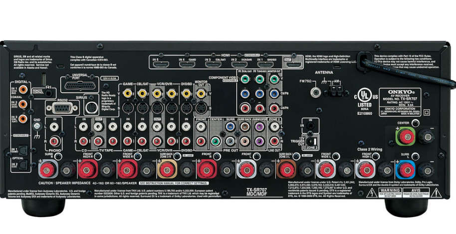 Onkyo TX-SR707 7.2-Channel Home Theater Receiver - [ POWERS ON ] [ NO SOUND]