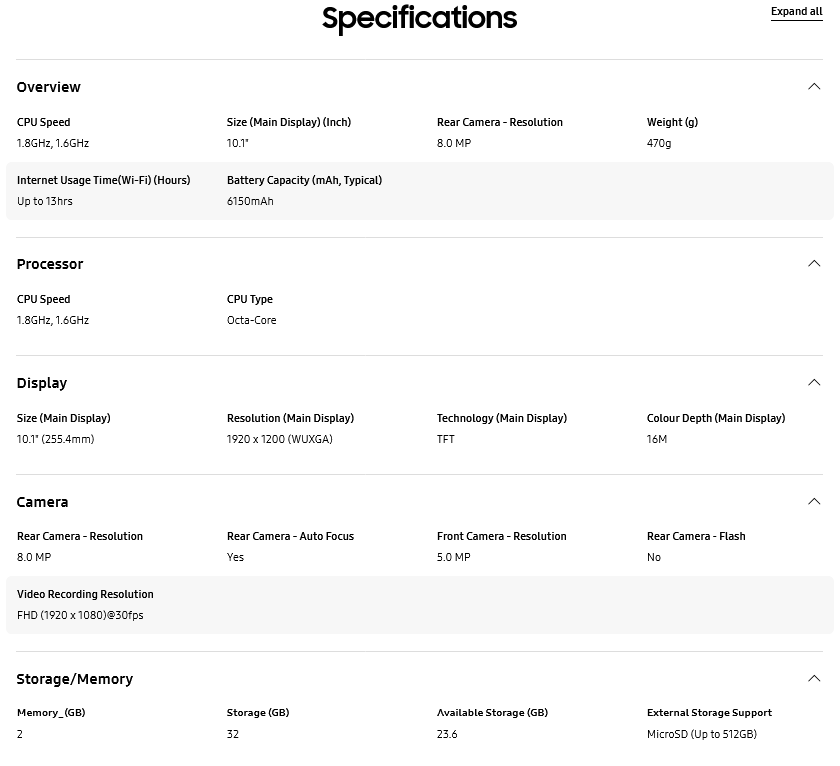 Samsung Galaxy Tab A 10.1 inch 32GB LTE Cellular & WiFi Tablet SM-T515 Takes Sim Card