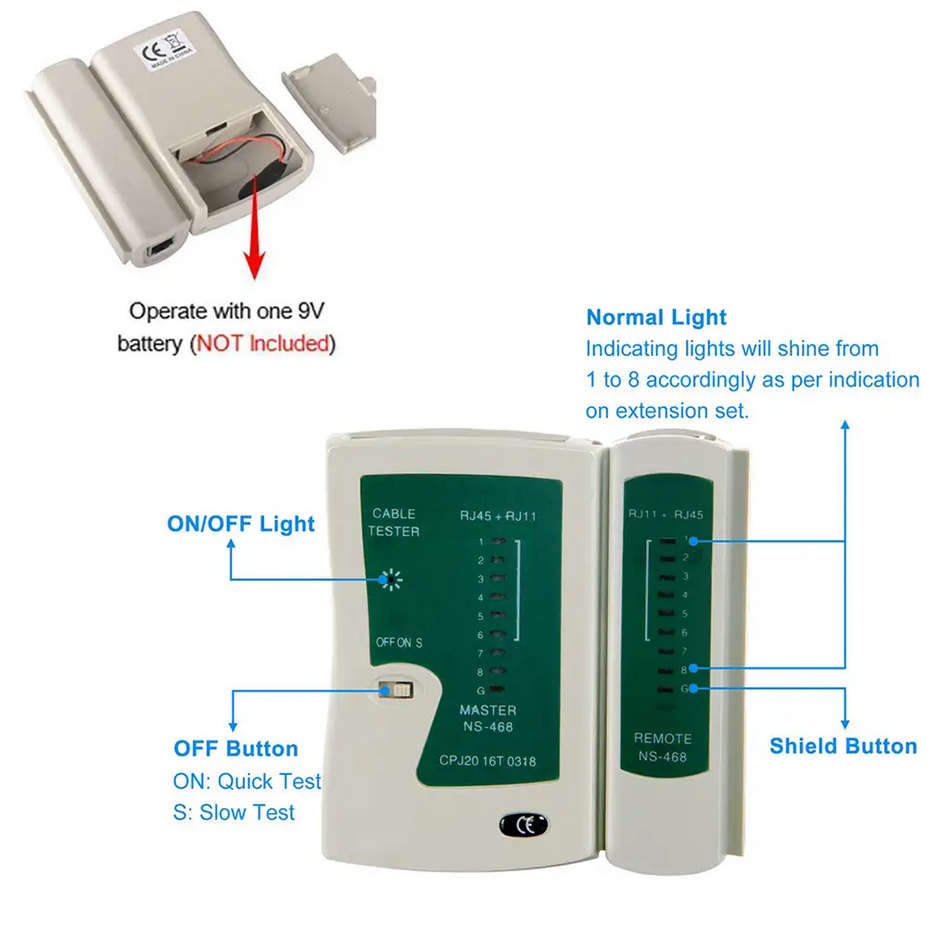 4 in 1 Network Cable Tester Detector Crimping Tool Set with 10 x RJ45 plugs