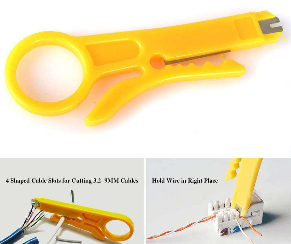 4 in 1 Network Cable Tester Detector Crimping Tool Set with 10 x RJ45 plugs