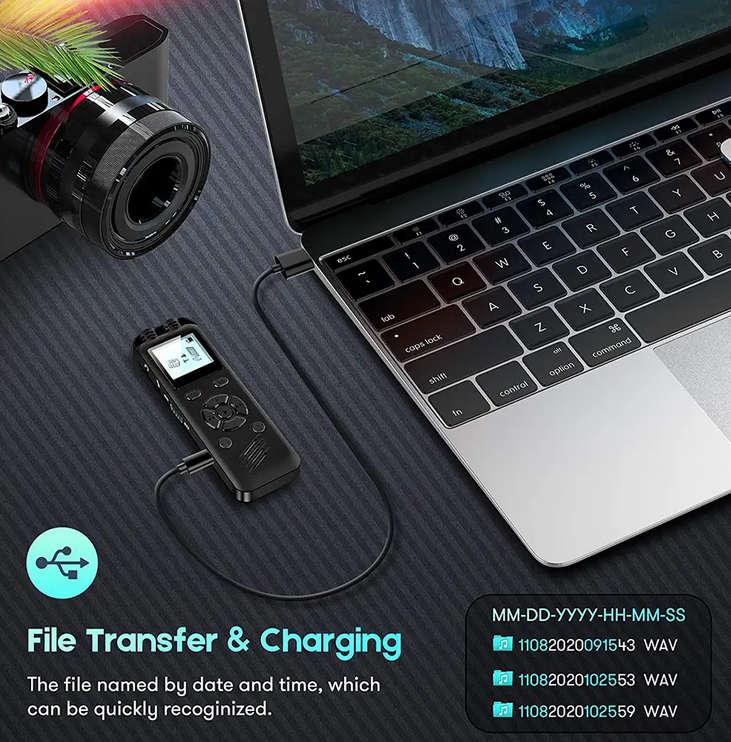 Digital Voice Recorder Portable Voice Activated Dictaphone