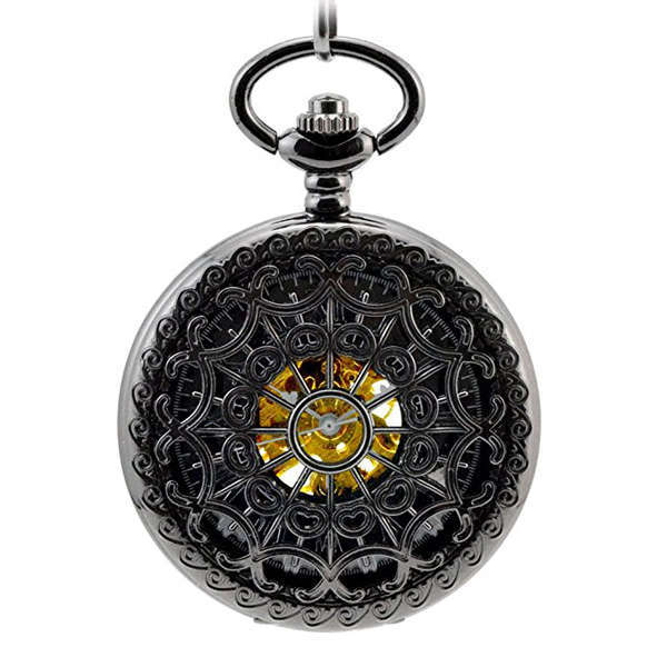 Mechanical Retro Style Skeleton Pocket Watch