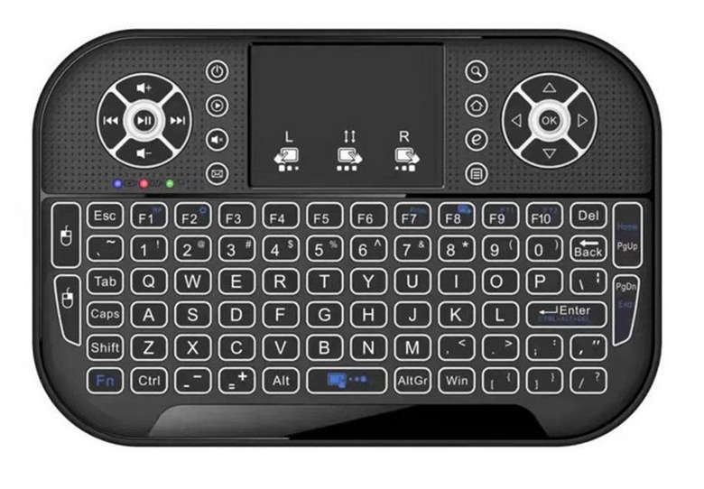 7 Color LED Mini Wireless Keyboard 2.4G Air Mouse Touchpad for smart TV, Laptops, Tablets