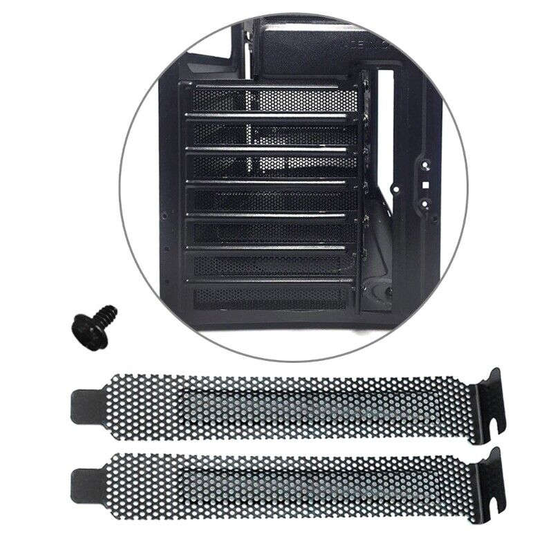 5pcs Hard Steel PCI Slot Covers with Dust Filter