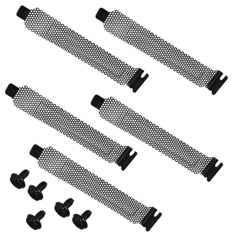 5pcs Hard Steel PCI Slot Covers with Dust Filter