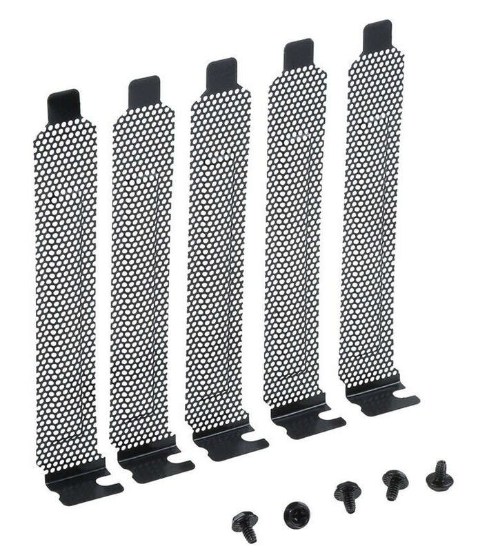 5pcs Hard Steel PCI Slot Covers with Dust Filter