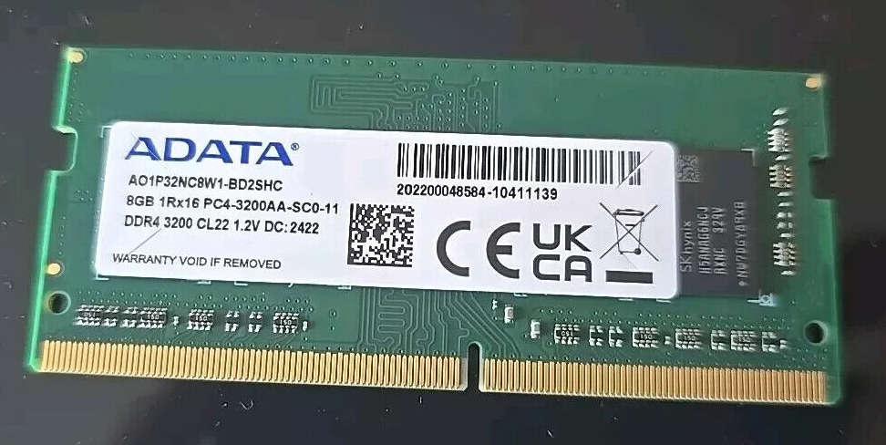 ADATA 8GB DDR4 RAM 3200 MHz Memory Module for Laptops