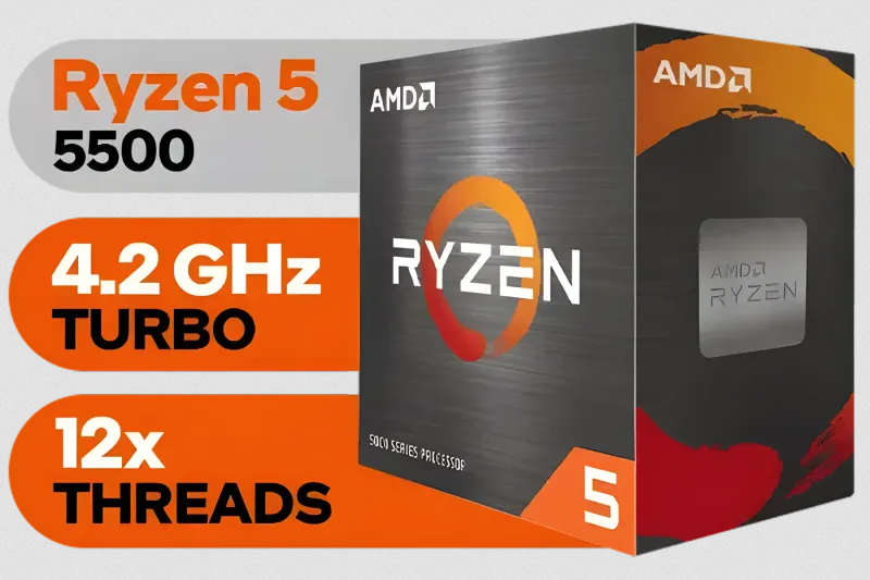 Tuf Gaming PC AMD Ryzen 5 5500 16GB RAM 512GB SSD AMD Radeon RX 6500 XT 4GB GDDR6 graphic card