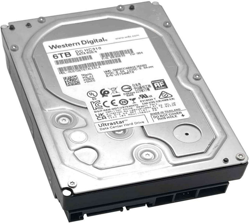 WD 6TB HDD - 6000GB Hard Disk Drive [ For Desktop DVR NVR etc ] Western Digital Ultrastar DC HC310