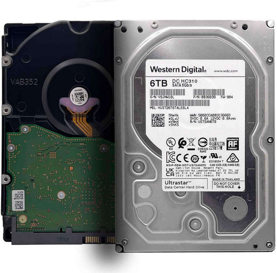 WD 6TB HDD - 6000GB Hard Disk Drive [ For Desktop DVR NVR etc ] Western Digital Ultrastar DC HC310
