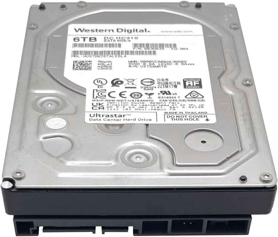 WD 6TB HDD - 6000GB Hard Disk Drive [ For Desktop DVR NVR etc ] Western Digital Ultrastar DC HC310