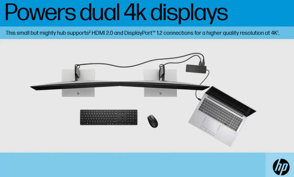 HP Universal 7-in-1 USB-C Multiport Hub Docking Station 50H55UT