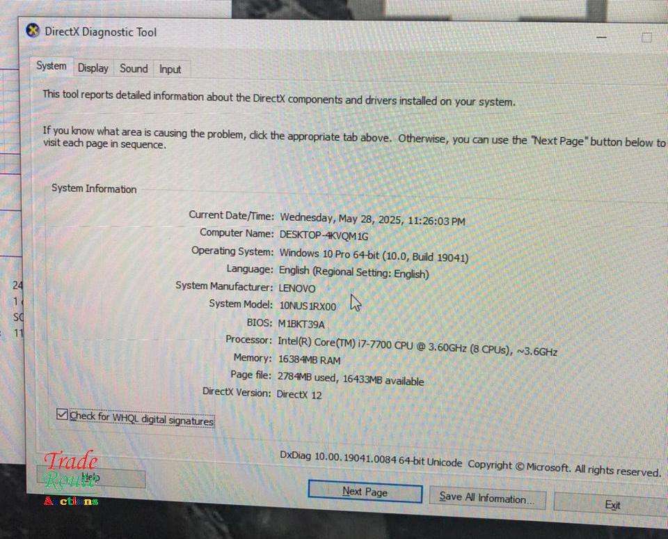 Lenovo M910z AIO All-in-One PC (ThinkCentre) - Type 10NU  - Core i7 24 inch Screen