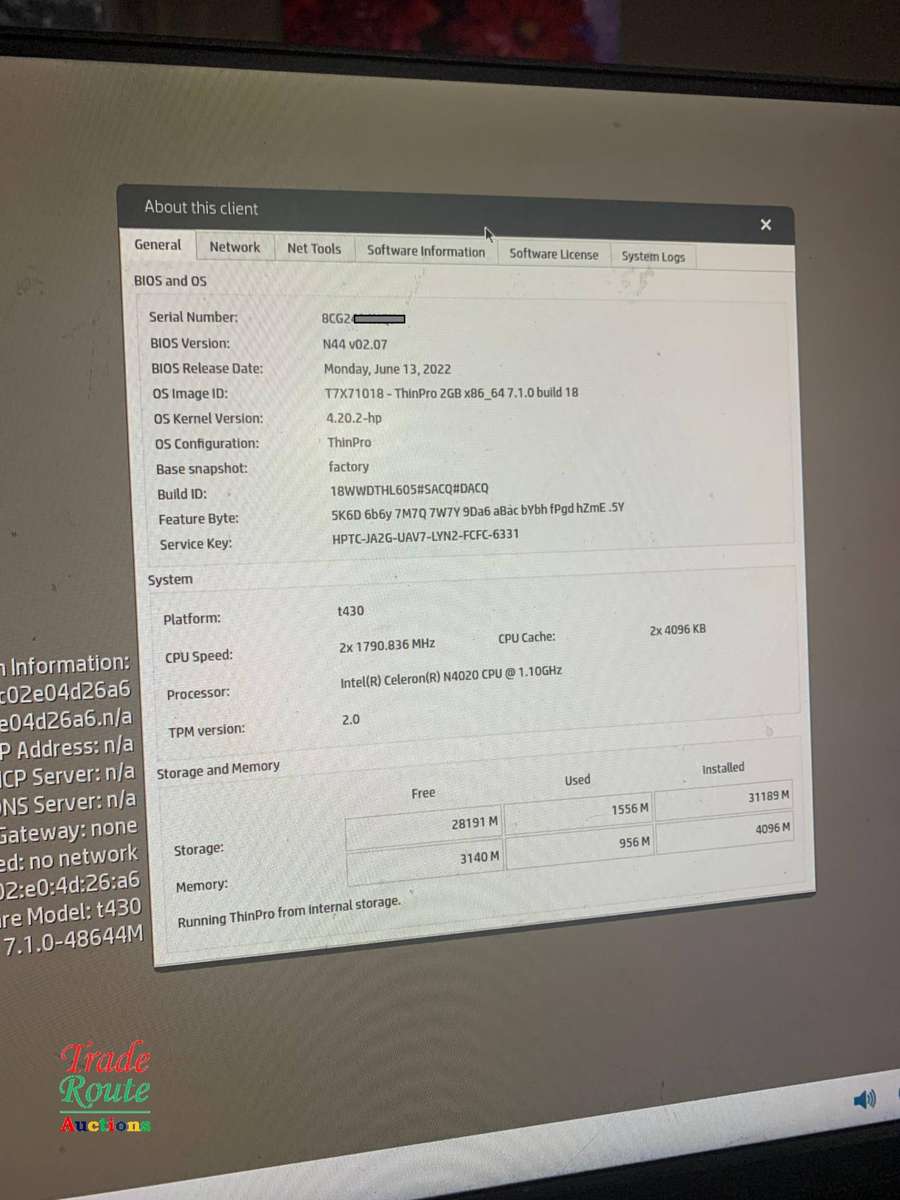 HP T430 Thin Client Computer 4GB RAM 32GB Flash DP+HDMI+WiFi ThinPro OS