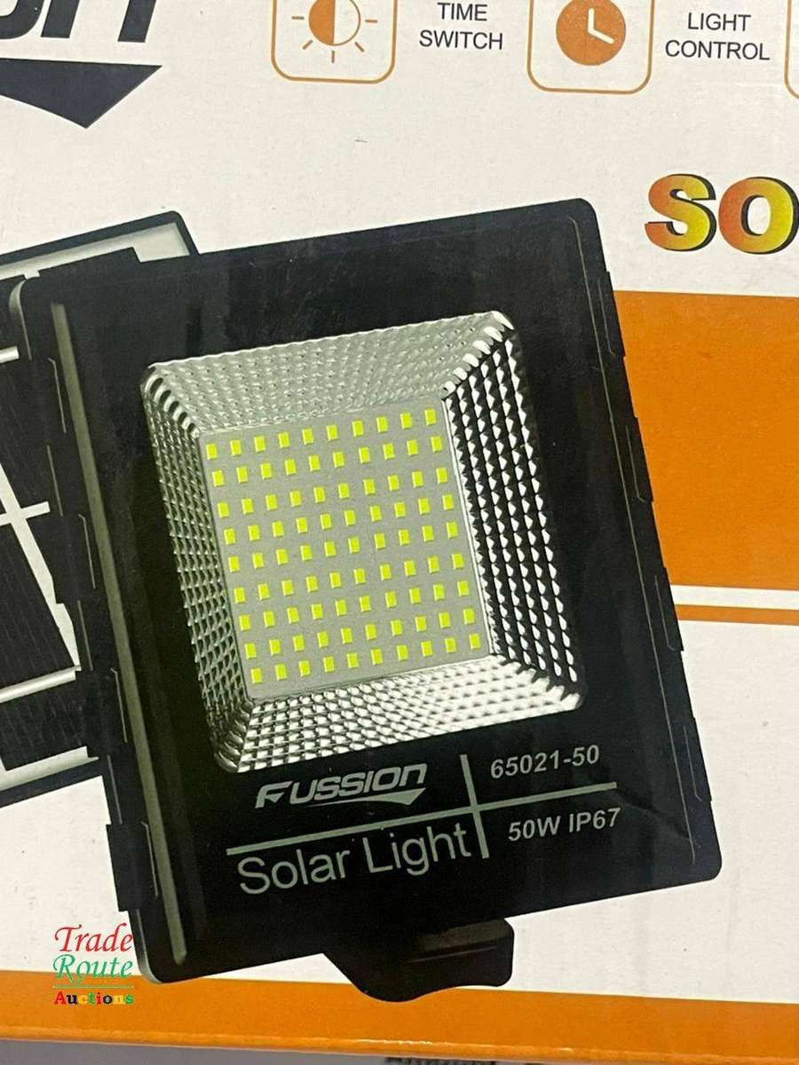 Solar Flood Light 50W (Fussion 65021-50) including Solar Panel & Remote 90 LEDs