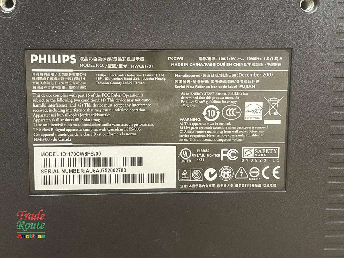 Philips 170CW LCD Monitor VGA Port