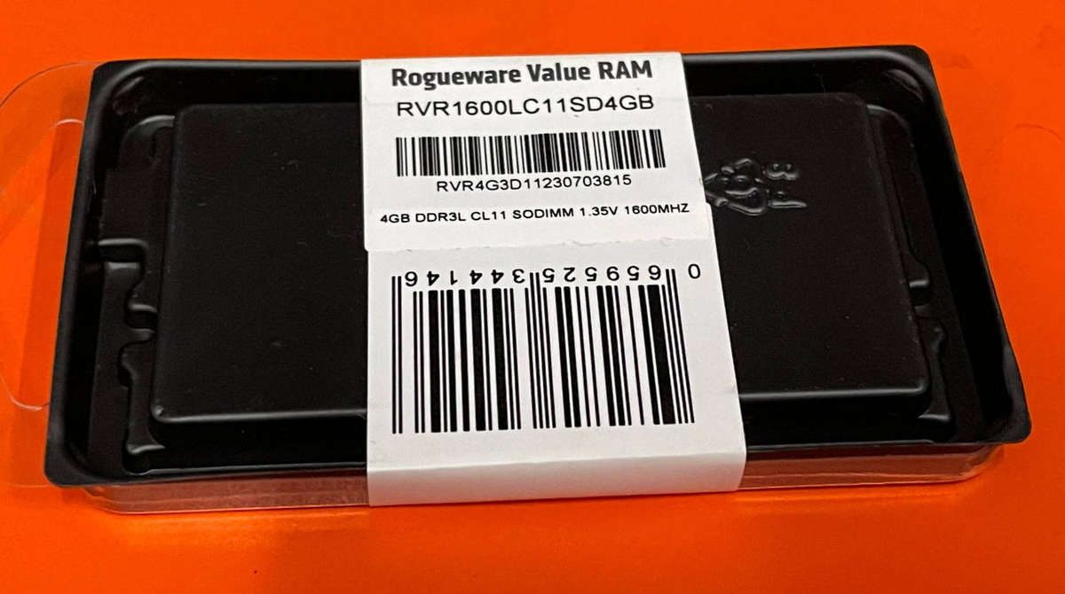 4GB DDR3L RAM 1600MHZ SO-DIMM Memory Module Rogueware Valueram