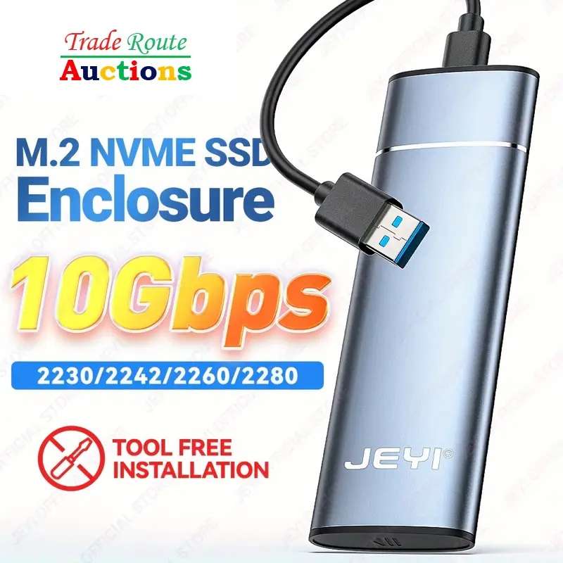 M.2 NVME Portable SSD Enclosure Adapter Aluminum case 10 Gbps USB 3.2 Gen 2