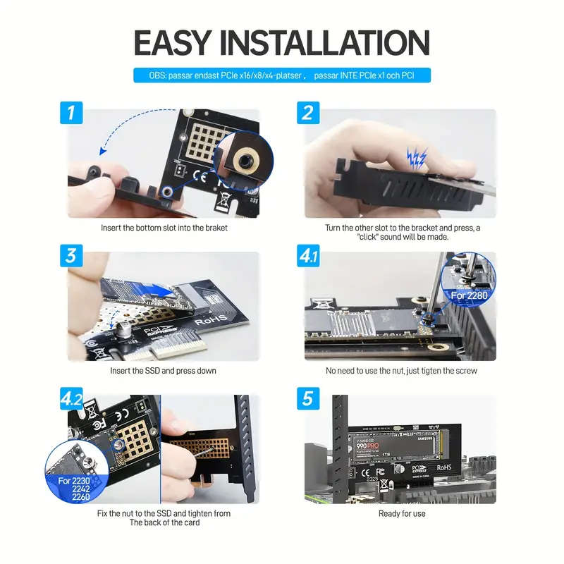 M.2 NVME SSD to PCI Express 4.0 Adapter Converter Card