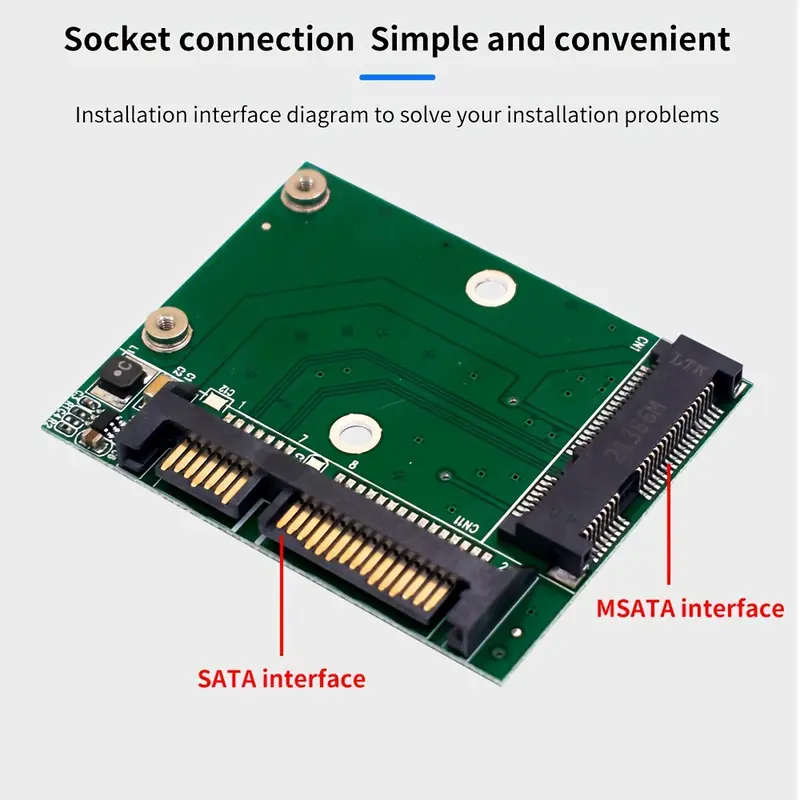 mSATA SSD to SATA Converter Card, MSATA to 22pin SATA Adapter