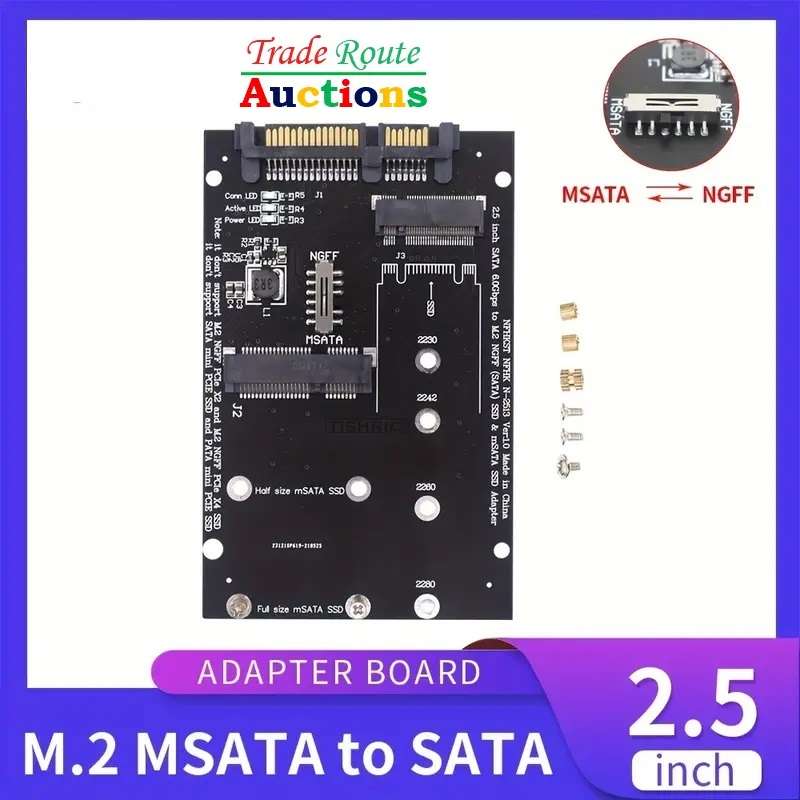 M.2 NGFF SSD or mSATA SSD to SATA III 7+15 Pin Adapter 2 in 1 Converter Card