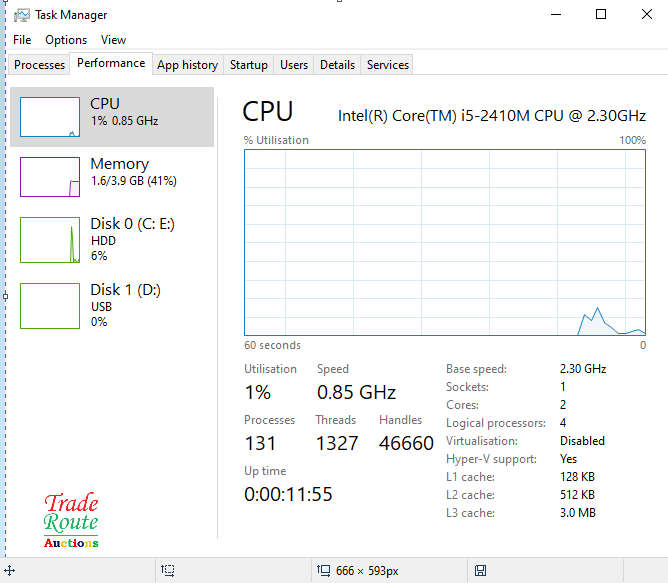 HP PROBOOK 6560b 15.6 Inch Laptop  | CORE i5 2410M 2.3GHZ | 4GB RAM | 320GB HDD