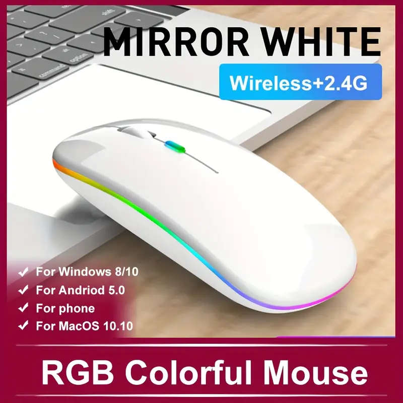 Wireless flashing RGB Mouse For PC/laptop LED Backlight