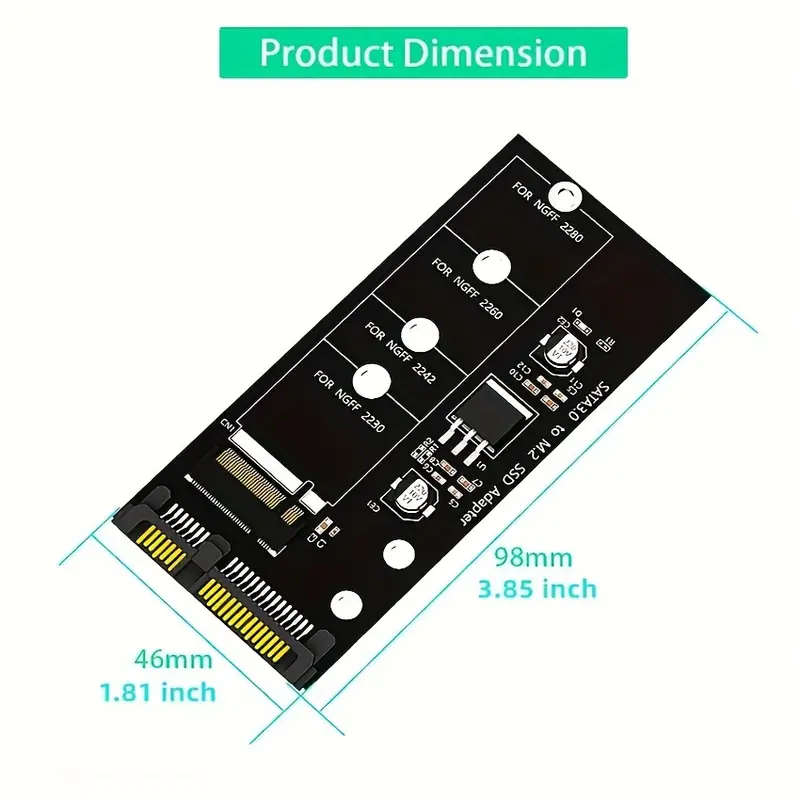 NGFF M.2 B-Key SSD to SATA III Adapter Converter Card